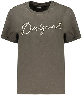 Pilka T-shirt damski Desigual 26WWTK39