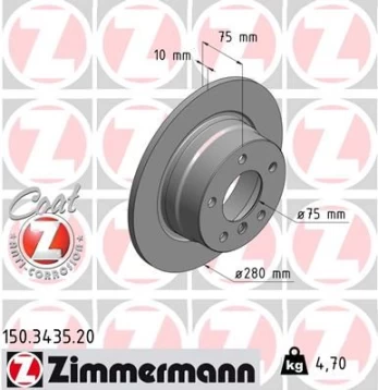 Stabdžių diskas ZIMMERMANN 150.3435.20