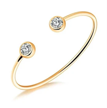 Troli Open solid bracelet with zircons