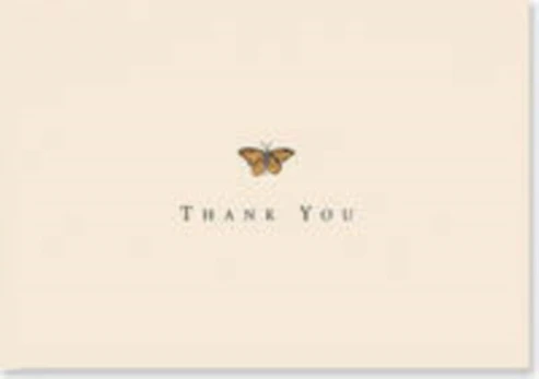 Thank You Notes Gold Butterfly