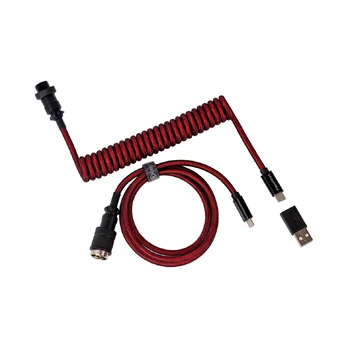 Klaviatūros laidas Keychron Premium Coiled (Raudonas)