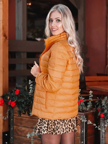 women's mid-season jacket clr008 - mustard