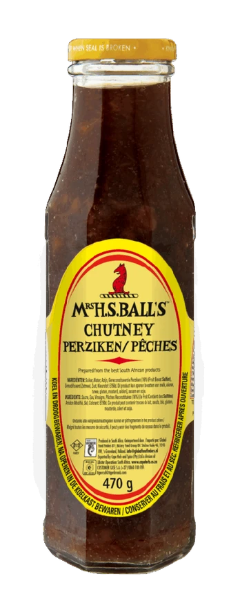 Mrs. H.S. Balls Peach Sauce, 470 g.