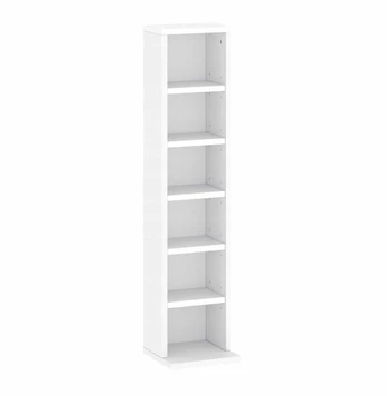 Target Home CD/DVD stovas, 92 cm, reguliuojamo aukščio lentynos, baltas
