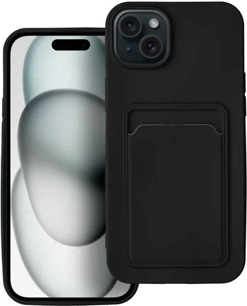 Dėklas Oem CARD Case for IPHONE 15 PLUS juodas