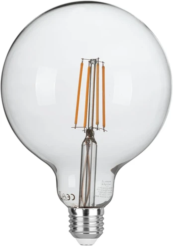 8W LED lemputė, skaidri, E27, 4000K, dimeriuojama