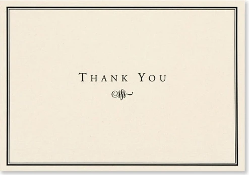 Thank You Notes Black/cream