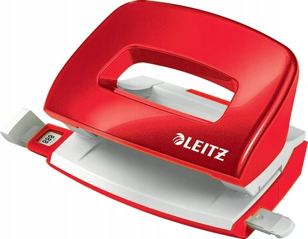 Leitz Nexxt Wow mini perforatorius, 10 lapų, metalinis raudonas