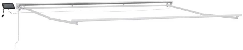 Rankinis markizės rėmas su LED Baltas 5 x 3 m Aliuminis
