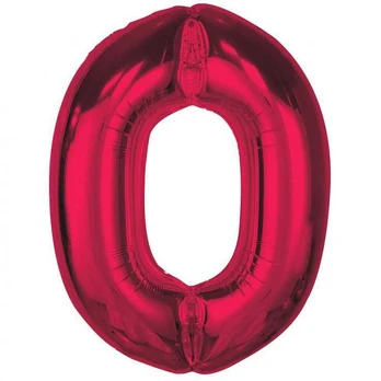 GoDan Foil balionas numeris 0 raudonas Smart 92cm