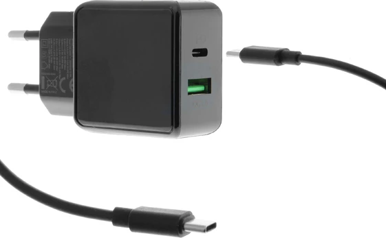Insmat tinklo įkroviklis USB Type-C, juodas