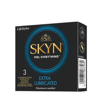 LIFESTYLES prezervatyvai SKYN Extra Lube, 3 vnt.