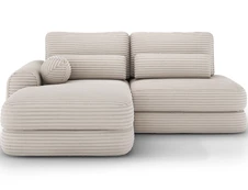 Ripeli Corner Sofa Bed with Storage, White Velvet, Left-Hand Facing, Modern, White kaina