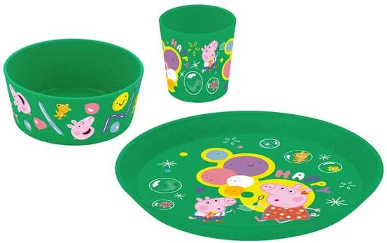 „Connect Peppa Pig Pop“ vaikiškų indų rinkinys, 3 dalys, KOZIOL