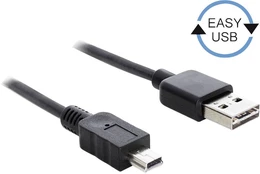 Kabelis Delock USB A, USB 2.0 Type Mini-B male, 5 m, juoda kaina