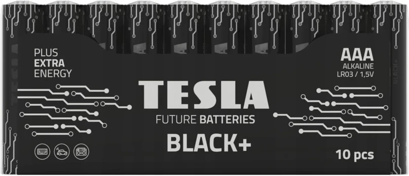 10x Alkaline baterijos Tesla Juodas+ Lr03 Aaa R3 E92 1.5v