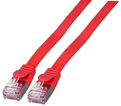 EFB EFB RJ45 Flachpatchkabel U/FTP, Cat.6A, PVC, 1m, raudona