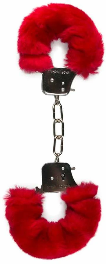 Easytoys Passkey Furry Handcuffs - Raudona