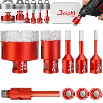 Delphi Tools Deimantinė gręžimo karūna gresui M14 rinkinys ⌀ 6, 8, 10, 35, 68 mm adapteris