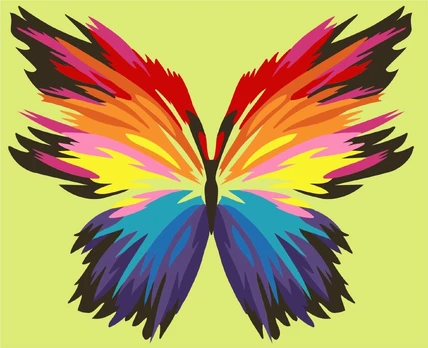 Tapybos pagal skaičius rinkinys: Rainbow Butterfly 16.5x13 cm MINI063