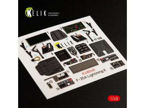 Kelik - Lockheed F-35A Lightning II - interior 3D decals for Meng (3D dekolės), 1/48, 48049