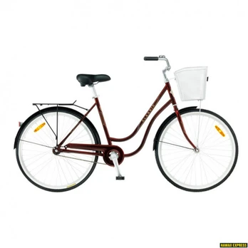 Dviratis 28 CLASSIC DELUXE 1 26 red + silver basket classic - m