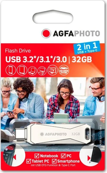 AgfaPhoto USB 3.0 2in1 32GB USB-TypeC
