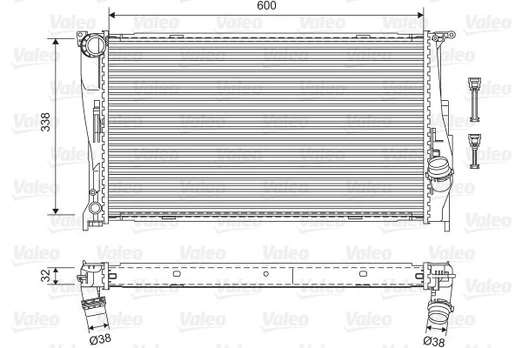 Radiatorius, variklio aušinimas VALEO 701601