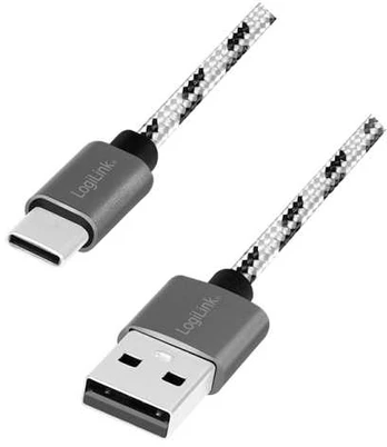 LogiLink CU0201, USB C, USB A, USB 2.0, 480 Mbit/s, Juodas, Baltas