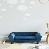Vaikiška sofa, mėlynos spalvos, 70x45x26cm, aksomas kaina