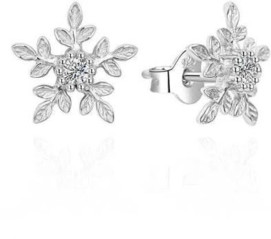 Agato Gražūs sidabriniai auskarai Snowflakes AGT-E013PW