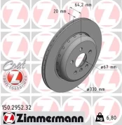 Stabdžių diskas ZIMMERMANN 150.2952.32 kaina