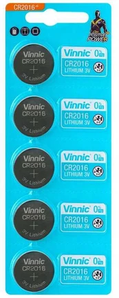 Vinnic CR2016 baterijos 5 vnt.
