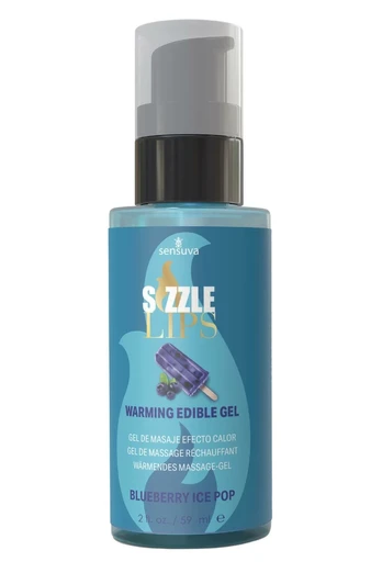 Sensuva Sizzle Lips Warming Gel Blueberry Ice Pop 59ml Vegan Formula