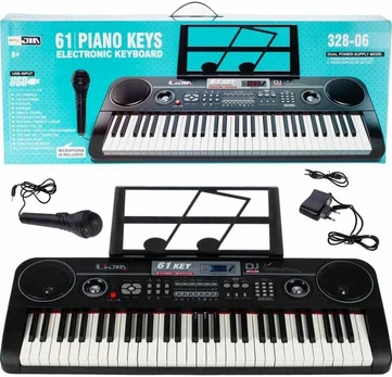 Didelis vaikiškas pianinas su mikrofonu, 61 klavišas