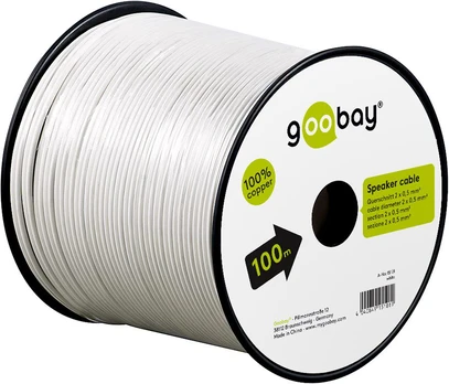 Laidas kolonėlėms 2 x 0.5 mm² baltas , m