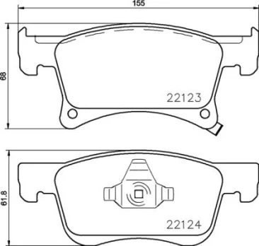 Stabdžių trinkelių rinkinys, diskinis stabdys BREMBO P 59 083