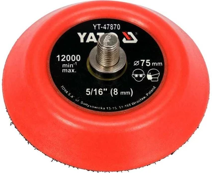 YATO DISKAS / POLIRAVIMO PLOKŠTELĖ SU VELCRO 75mm 5/16"