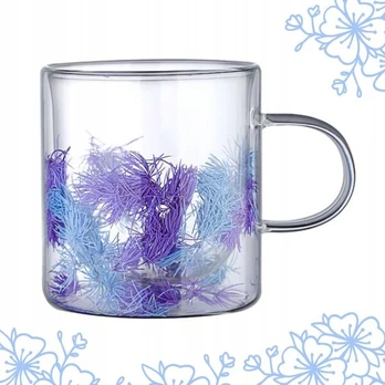 Terminis puodelis su augalų elementais, violetinis, 300 ml