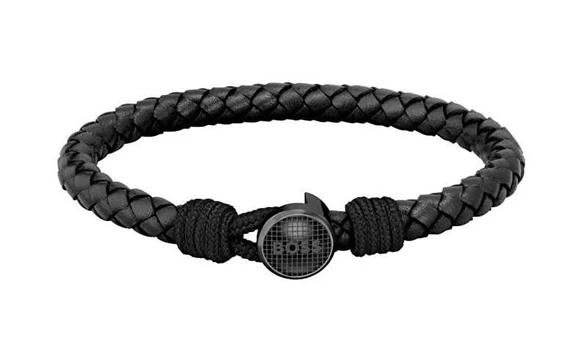 Hugo Boss Madinga juoda odinė apyrankė Classic 1580468M