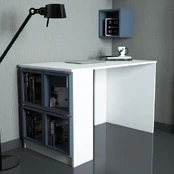Stalas Kalune Design Box 845HCT3816, mėlynas/baltas kaina
