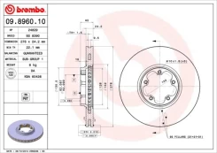 Stabdžių diskas BREMBO 09.8960.10 kaina