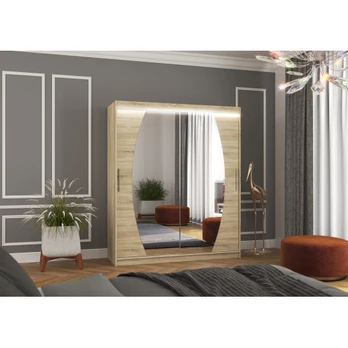 Sliding wardrobe with mirror and lighting LED BALTIMORE 180