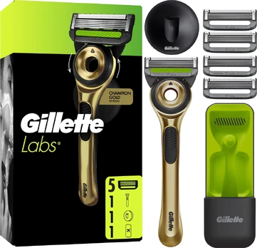 Gillette - GilletteLabs With Exfoliating Bar Razor Champion Gold Edition - Green/Black