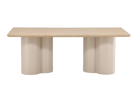Olivia Rectangular Dining Table 100x210 cm - Beige / Whitewash