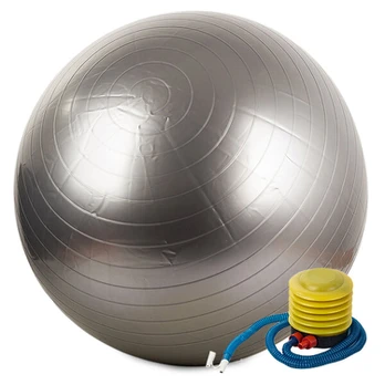 Gimnastikos kamuolys Perfee 65 cm su pompa, sidabrinis