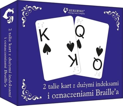 Kortos su dideliais indeksais ir Brailio raštu
