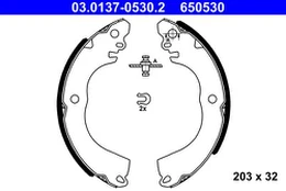 ATE 03.0137-0530.2 Brake shoe set