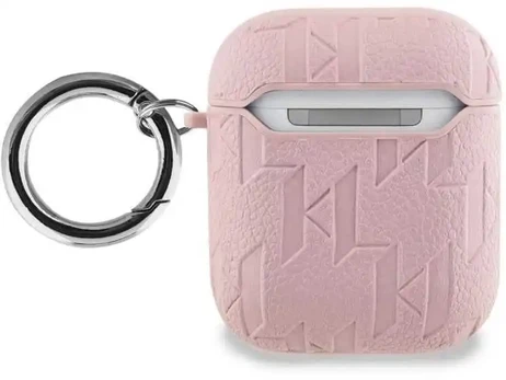 Karl Lagerfeld KLA2PGCHPP AirPods 1/2 cover rožinis/pink Monogram Choupette Head