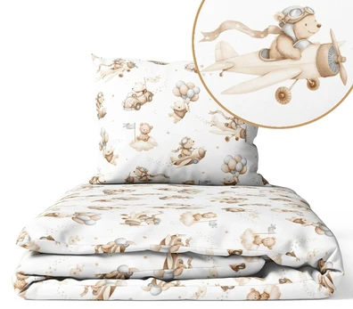 Bedding set - 5 parts - 120/90/360 - FLYING TEDDY BEAR
